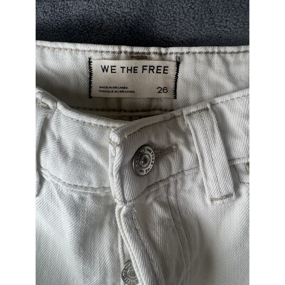 We The Free Women Ivory High Rise Wide Leg Sailor Pants Jeans Sz 26 Coastal Chic - Picture 3 of 8